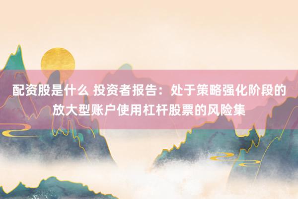 配资股是什么 投资者报告：处于策略强化阶段的放大型账户使用杠杆股票的风险集