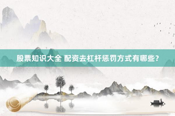 股票知识大全 配资去杠杆惩罚方式有哪些？