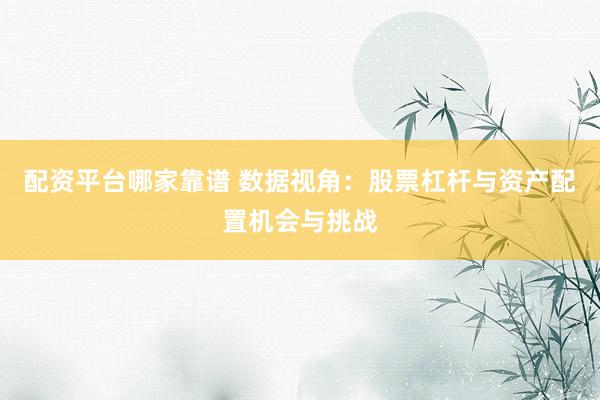 配资平台哪家靠谱 数据视角：股票杠杆与资产配置机会与挑战